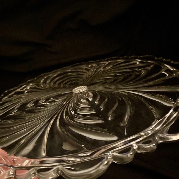 Glass Swirl Raised Platter - 13” - Picture 4 of 7